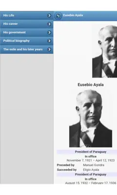 Presidents of Paraguay android App screenshot 1