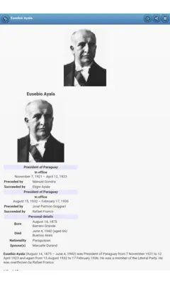 Presidents of Paraguay android App screenshot 6